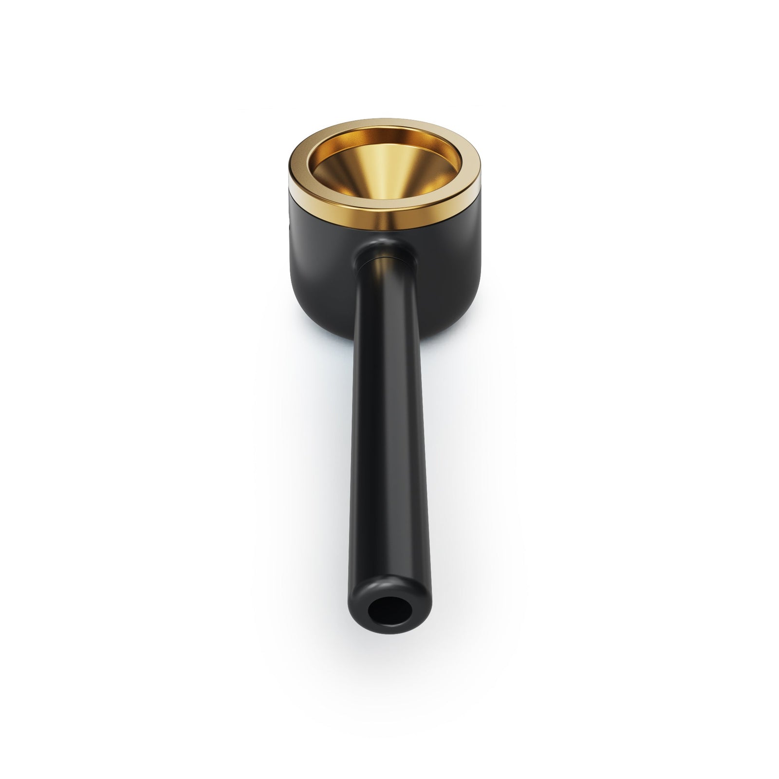 Vessel Pipe black with brass bowl insert, top view