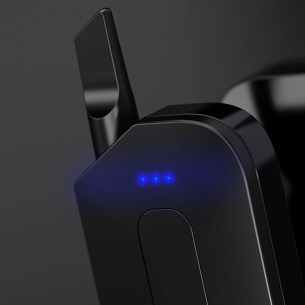 Vessel Compass Rise vape battery in matte black with blue LED indicator