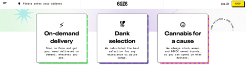 A picture of Eaz Cannabis Delivery Website