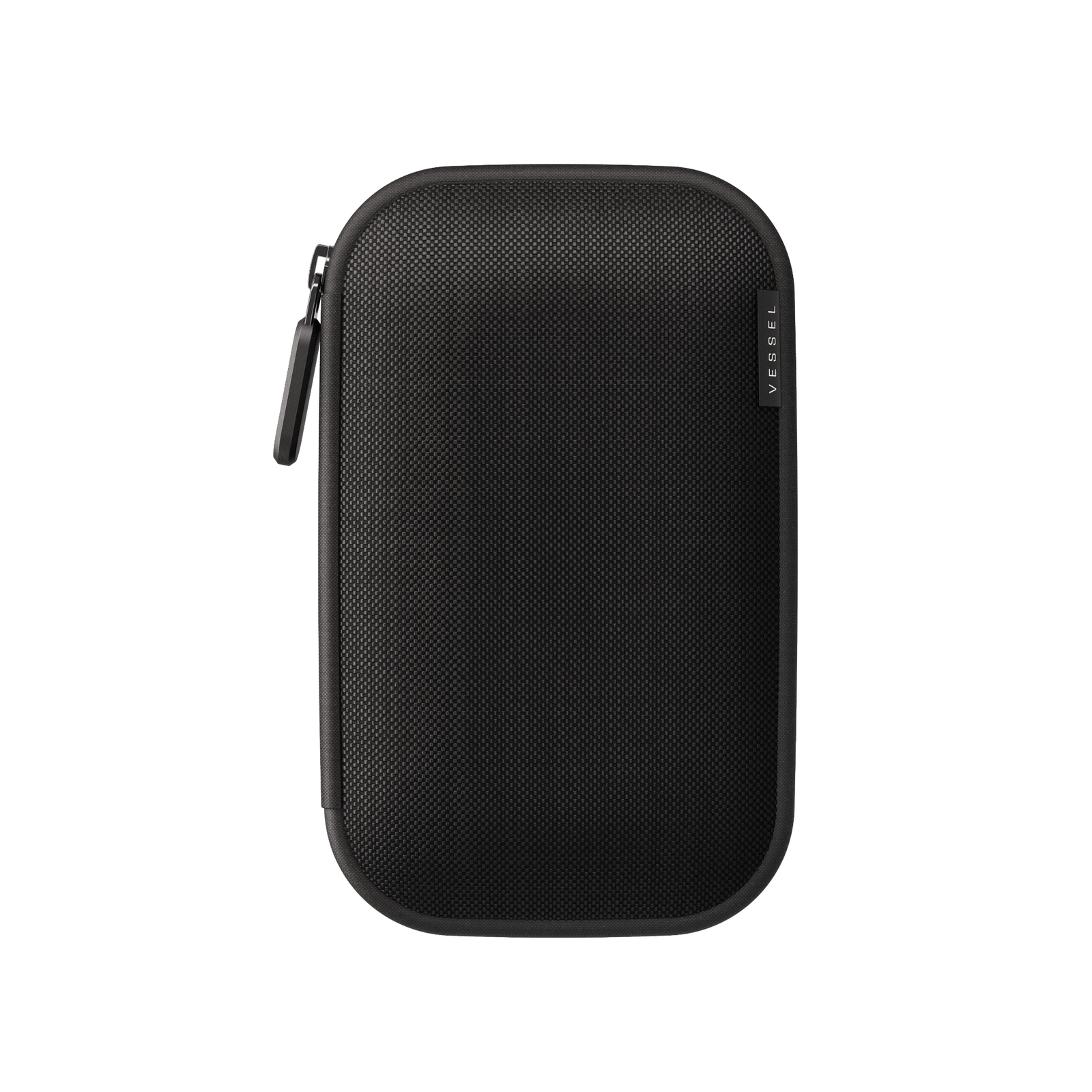 Closed Hub Case in black with compact, textured exterior